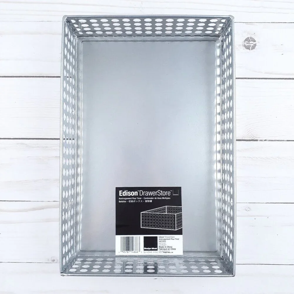 Edison Drawer Store Metal Organizer 6x9 in Silver